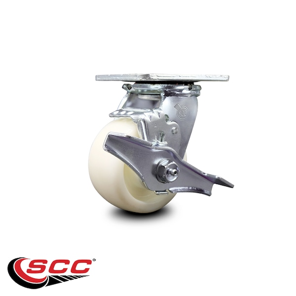 4 Inch Nylon Swivel Caster with Ball Bearing and Brake
